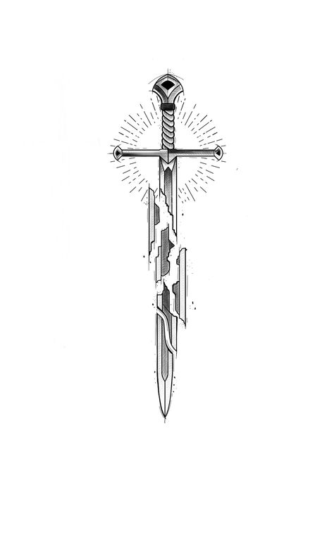 Shard Of Narsil Tattoo, Scandinavia Tattoos, Tiny Tattoos Men, Anduril Tattoo, Dnd Tattoos, Jester Tattoo, Medium Tattoos, Lotr Tattoo, Cute Simple Tattoos