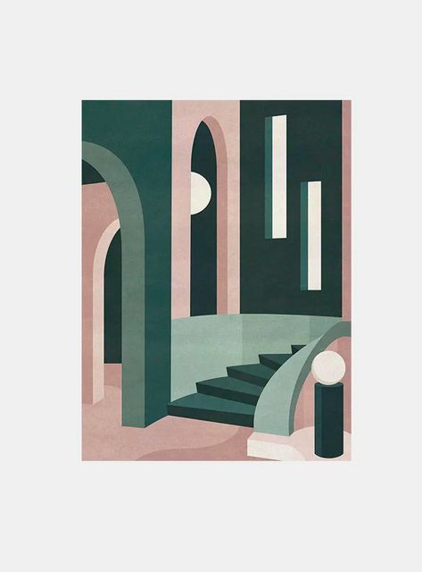 Charlotte Taylor’s Prints Transport You To A Summertime Dreamscape - OPUMO Magazine Contemporary Art Ideas, Charlotte Taylor, Posca Art, Soyut Sanat Tabloları, Architecture Painting, Victorian Architecture, Small Canvas Art, Architecture Illustration, Ancient Architecture