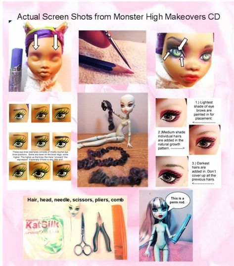 before and after bratz doll repaints | Monster High Doll Custom Repaint Tutorial in my Etsy Store Repurposed Dolls, Doll Repaint Tutorial, Diy Monsters, Repainted Dolls, Stuffed Dolls, Custom Monster High Dolls, Monster High Custom, Monster High Art, Monster High Repaint