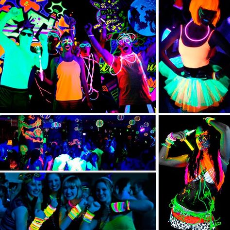 Dark Birthday, Thema Party, Glow Stick Party, Glow In Dark Party, Neon Birthday Party, Glow Birthday Party, Pijama Party, Teenager Birthday, Neon Birthday