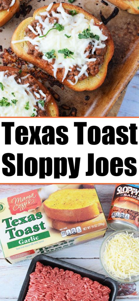 Texas Toast sloppy joes will be your kids new favorite meal! Homemade loose meat sandwiches on frozen garlic toast served open faced. Hand Sandwiches, Texas Toast Sloppy Joes, Garlic Texas Toast, Bbq Sloppy Joes, Easy Summer Dinner Ideas, Western Recipes, Homemade Sloppy Joe Recipe, Sloppy Joe Recipe, Loose Meat Sandwiches