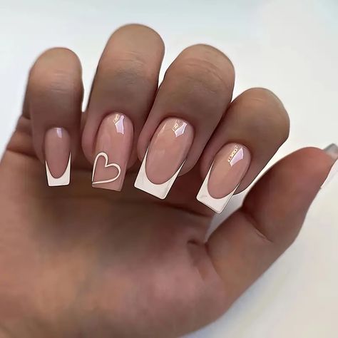 Mom Nails, Nail Shapes Square, Fake Nails White, French Tip Design, Cheap Nail, Easy Nails, Nails Fashion, Pink Square, Nail Forms