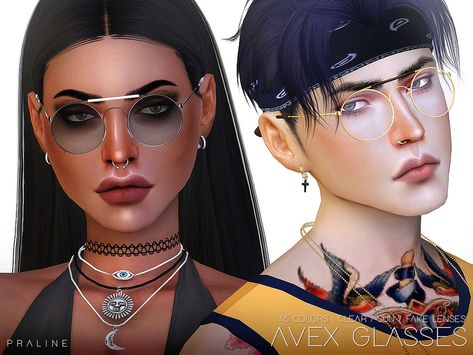 Pralinesims' AVEX Glasses Sims 4 Cc Male Glasses, Hippie Glasses, Sims 4 Mm Cc, Sims 4 Cc Makeup, Glasses Makeup, Eyebrows On Fleek, Queen Makeup, Sims 4 Mm, The Sims 4 Download