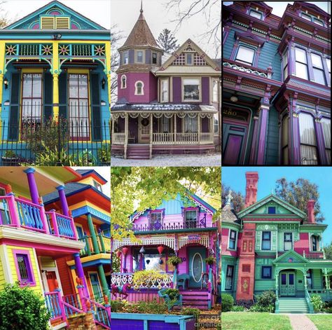 Painted Lady Dollhouse Color Schemes, Dollhouse Color Schemes, Painted Lady Dollhouse, Pink Victorian House, Painted Lady House, Pink Victorian, Victorian Houses, Victorian House, Woman Painting