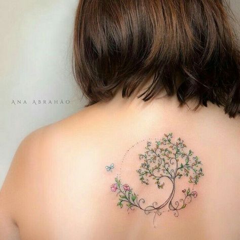 Model Tattoos, Family Tree Tattoo, Butterfly Tattoos For Women, Tree Tattoos, Muster Tattoos, Tree Tattoo Designs, Inspiration Tattoos, Tatuaje A Color, Tree Of Life Tattoo