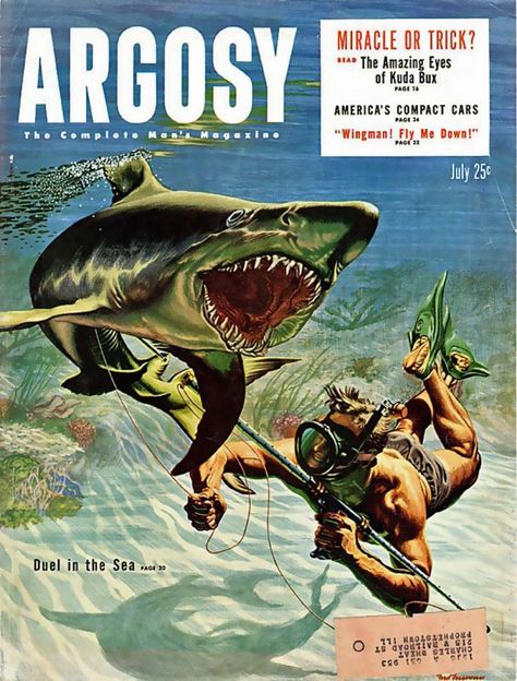 30927888-6031345762_fb47095f16_o[1] Diver Art, Arte Pulp, Dell Comic, Pulp Fiction Art, Adventure Magazine, Western Comics, Shark Art, Pulp Magazine, Adventure Art