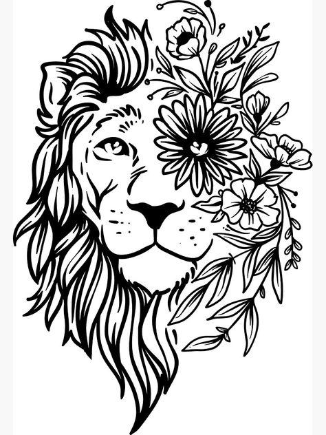 "Boho Lion" Poster by Jarkells | Redbubble August Flower, Leo Astrology, Vinyle Cricut, Lion Poster, Idee Cricut, Image Svg, Silhouette Vinyl, Cut Image, Cricut Craft Room