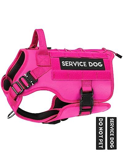 Limited-time deal: PETNANNY Tactical Dog Harness - Service Dog Harness Emotional Support Dog Vest for Medium Large Dogs, No Pull ESA Dog Vest with Hook & Loop, Working Molle Vest for Training Huntin(Pink,M) Emotional Support Dog Vest, Esa Dog, Service Dog Harness, Molle Vest, Tactical Dog Harness, Dog Hook, Service Dog Vests, Hiking Training, Emotional Support Dog