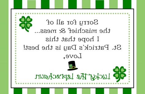 Printable letter from Lucky the Leprechaun - hold up to a mirror to read it! (we used this last year...need a new one!) Leprechaun Tricks, Lucky The Leprechaun, The Leprechaun, Leprechaun Trap, St Patrick Day Activities, Spring School, St Patrick's Day Crafts, Saint Patties, St Paddys Day