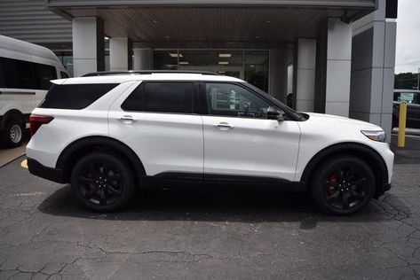 2020 Ford Explorer ST White Metallic Ford Explorer White, White Ford Explorer, Ford Explorer St, Explorer St, Ford Sport, 2020 Ford Explorer, Car Paint Colors, Ultimate Garage, Sport Truck