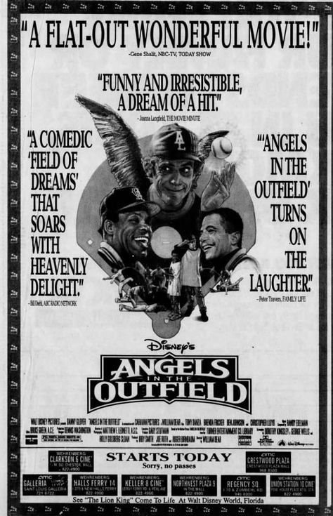 Angels in the Outfield (1994) Opens in STL, 7/15/1994 - Newspapers.com Angels In The Outfield, Movie Newspaper, Movie Ads, Newspaper Ads, Nbc Tv, Vintage Newspaper, Newspaper Archives, The Outfield, St Louis Missouri