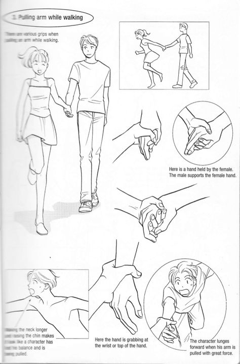 female pulling male's arm Poses Manga, Arm Drawing, How To Draw Manga, Bd Art, Manga Poses, Comic Tutorial, Draw Manga, Hand Drawing Reference, Gambar Figur