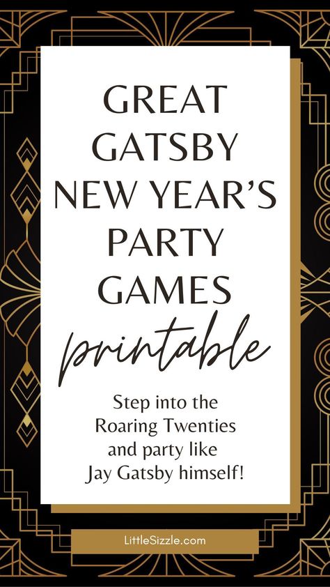 Great Gatsby Party Games Fun, 20’s Party Games, 1920s Party Activities, 1920s Games Roaring 20s Party Ideas, Roaring 20s Party Activities, Roaring 20s Games, Great Gatsby Party Games, Speakeasy Party Games, Roaring 20s Party Games