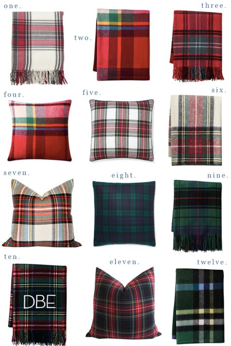 Decorating With Plaid | Where To Buy Plaid Tartan Pillows & Throws - Lauren Nelson Tartan Plaid Bedding, Decorating With Plaid, Tartan Plaid Decor, Tartan Pillows, Tartan Decor, Plaid Pillows, Tartan Plaid Christmas, Tartan Throws, Plaid Blankets