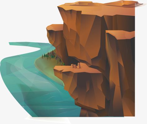 Cliff Edge Illustration, Rock Cliff Drawing, Cliff Illustration Drawing, Cliff Drawing Reference, Cliff Concept Art, Cliffs Illustration, Cliff Reference, Cliff Background, Cliff Illustration