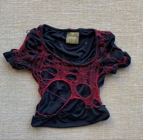 Spiderweb Shirt, Spider Web Top, Spiderweb Top, Red Spider Web, Alice Auaa, Vibe Board, Ropa Upcycling, Using People, Web Top