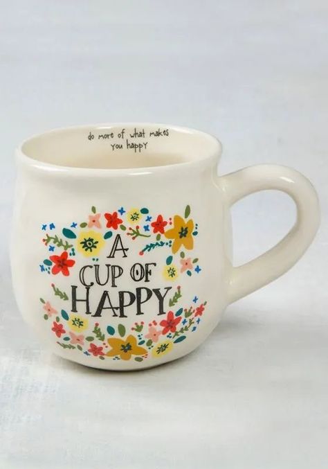 Happy Cup, Happy Coffee, Keramik Design, Painted Mugs, Natural Life, Cute Mugs, Pottery Painting, Cups And Mugs, Ceramic Painting