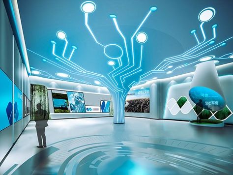 Futuristic Office Interior, High Tech Interior, Futuristic Office, Restaurant Booth Seating, Modern Architecture Interior, Booth Seating, Column Design, Senior Project, Futuristic Interior