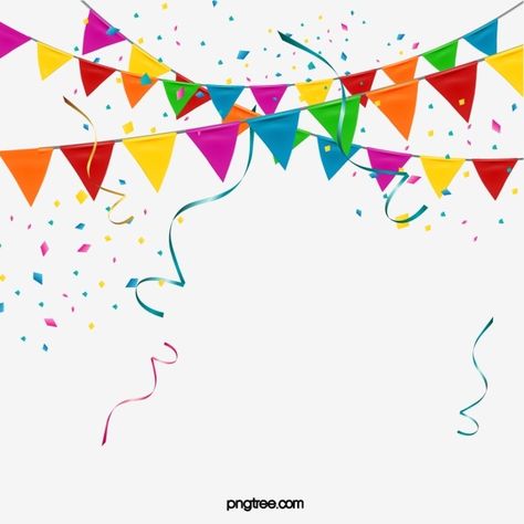 Fiesta Background Design, Birthday Material Png, Birthday Design Decoration, Happy Fiesta, Birthday Elements, Confetti Party Decorations, Party Elements, Happy Birthday Banner Printable, Party Vector