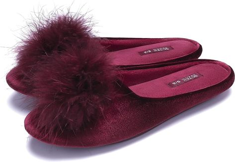 Amazon.com | BCTEX COLL Women's Cozy Velvet Memory Foam House Slipper, Ladies Fuzzy Bedroom Slipper Non-slip Sole | Slippers Foam House, Elegant Slippers, Velvet Slippers, Bedroom Slippers, Ballerina Slippers, Open Toe Slippers, Velvet Material, House Slippers, Womens Slippers