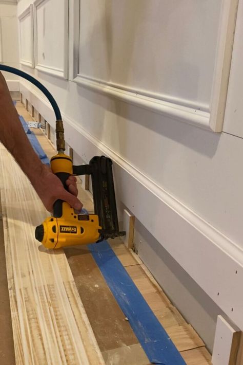 Double Baseboard Trim, How To Pick Baseboards, Stacked Baseboard Trim, Vinyl Baseboard Trim, Tall Baseboard Trim Ideas, Baseboard Trim Styles Modern, Tall Baseboard Trim, Craftsman Style Baseboard Trim, 1x4 Trim Baseboards