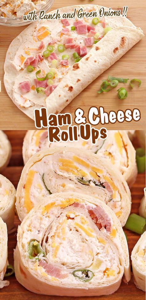 Ham And Cheese Tortilla, Ham Roll Ups, Appetizer Christmas, Cheese Roll Ups, Ham And Cheese Roll Ups, Tortilla Pinwheels, Pin Wheels, Pinwheel Appetizers, Tortilla Rolls