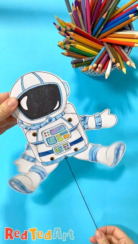 Astronaut Puppet Printable - Red Ted Art - Kids Crafts Astronaut Craft, Puppet Printable, Summer School Crafts, Planet Crafts, Space Activities For Kids, Space Crafts For Kids, Puppet Craft, Mechanical Projects, Red Ted Art