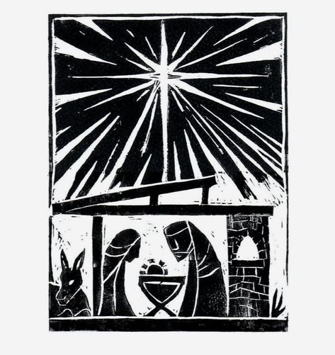 Advent Images, Linoleum Printing, Billy Childish, Hand Kunst, Winter Art Lesson, Diy Nativity, Christmas Blocks, Print Christmas Card, Linoleum Print