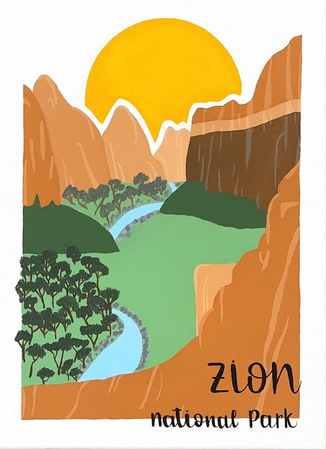 #nationalpark #zion #canvas #painting #minimalist #nature #mountains #zionnationalpark #paint National Park Painting Easy, Utah Painting Ideas, Zion National Park Painting, Canvas Painting Minimalist, Utah Painting, Zion Painting Abstract, National Park Painting, Dino Dig, Park Painting