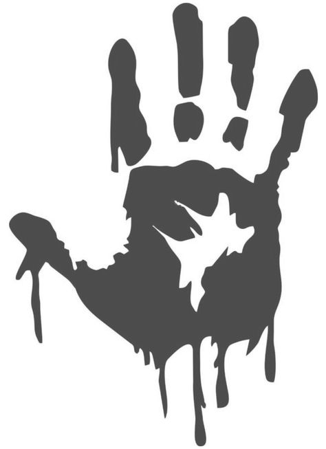 Bloody hand print Dead Hand, Halloween Vinyl, Hand Sticker, Zombie Hand, Cricut Halloween, Halloween Silhouettes, Theme Halloween, Cane Corso, Silhouette Art