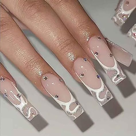 Check out this list white nails from protoloker Fake Acrylic Nails, Nagel Tips, Manicure Diy, Nail Type, Chocolate Design, Coffin Press On Nails, Fake Nails With Glue, Nail Supplies, Nail Length