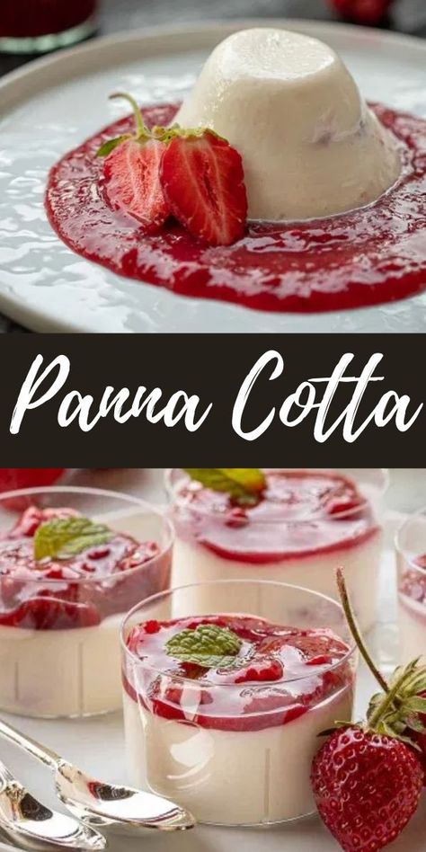 Strawberry Coulis, Strawberry Panna Cotta, Vj Cooks, Vanilla Panna Cotta, Panna Cotta Recipe, Creme Brulee Recipe, Brulee Recipe, Strawberry Compote, Berry Sauce