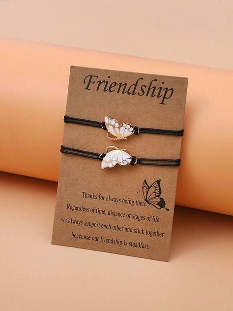 Best Friend Bracelet, Butterfly Charm Bracelet, Bff Jewelry, Best Friend Bracelets, Handmade Friendship Bracelets, Pretty Jewelry Necklaces, Sweet Jewelry, Fancy Jewellery Designs, Best Friend Necklaces