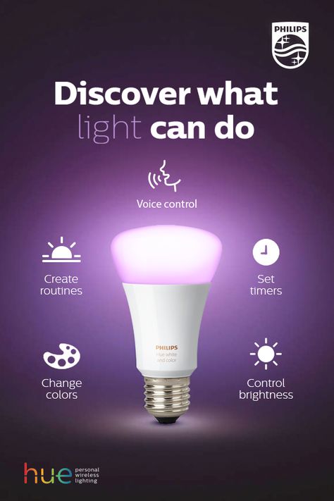 More than just light, Philips Hue is about what you can imagine. Wake up gently to a personal sunrise, turn story-time into a colorful light show, look like you’re home, even when you’re not – all through your smartphone or voice control device. Bring your smart home to life with the most connected light in the world. Smart Lighting Ideas, Uni Room Ideas Uk, Uni Room Ideas, New Bedroom Ideas, Philips Lighting, Wireless Lights, Uni Room, New Bedroom, Smart Bulb