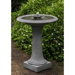 Birdbath Fountain, Patio Fountain, Concrete Bird Bath, Concrete Fountains, Campania International, Birds Sitting, Bird Bath Fountain, Concrete Construction, Pond Fountains