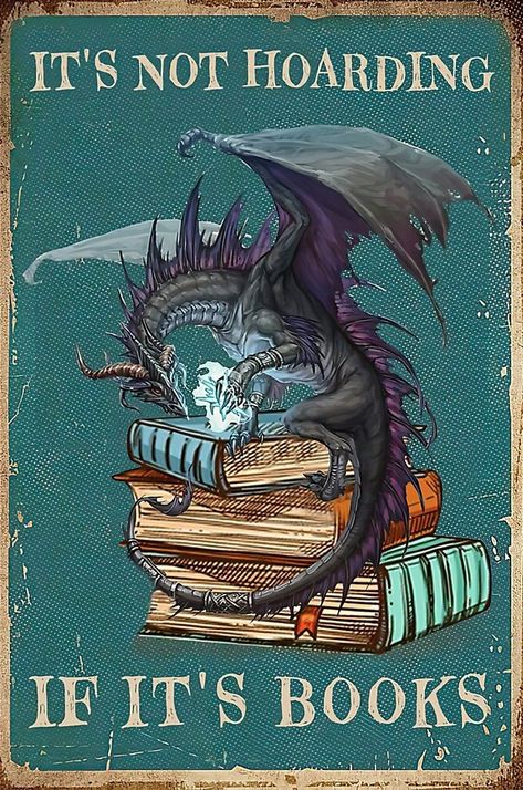 Dragon Book, Metal Wall Plaques, Buch Design, Library Wall, Family Canvas, Vintage Dragon, Decorative Wall Plaques, Funny Posters, Book Dragon