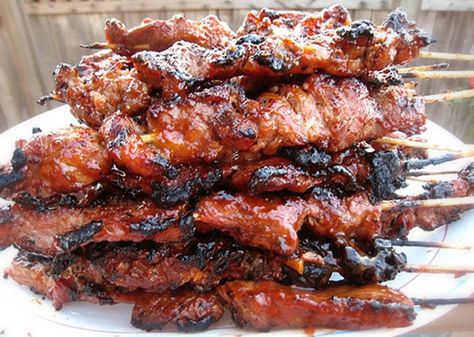 Pork Barbecue / BBQ Filipino Style Filipino Pork Barbecue Recipe, Filipino Chicken Barbecue Recipe, Filipino Pork Bbq, Filipino Bbq, Pork Barbecue, Pinoy Recipe, Barbecue Chicken Recipe, Pork Skewers, Chicken Skewer Recipe