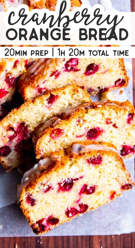 Moist Cranberry Orange Bread, Orange Bread Recipe, Easy Quick Bread, Chef Savvy, Orange Bread, Cranberry Orange Bread, Brunch Bread, Thanksgiving Desserts Easy, Cranberry Bread