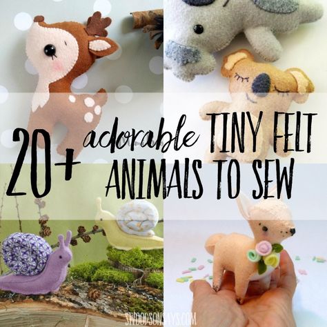 Diy Stuffed Animal House, Felt Animals Sewing Patterns, Mini Animal Sewing Pattern, Tiny Stuffed Animal Sewing Pattern, Felt Animals Patterns Free, Woodland Animals Felt Pattern Free, Easy Free Stuffed Animal Patterns, Free Pattern Felt Animals, Free Animal Patterns To Sew