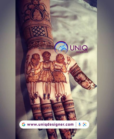 Best Friend Wedding Mehndi Design, Brides Sister Mehndi Design, Best Friend Mehandi Design, Best Friend Mahendi, Mehndi Designs For Friends, Friends Mehndi Design, Mehndi For Best Friend Wedding, Figer Mehandi Design, Mehndi Designs For Sisters Wedding