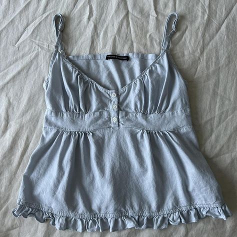 brandy melville blue tiffany tank (repop) 8/10... - Depop Tiffany Tank, Pinterest Wardrobe, Brandy Melville Tank, Xmas List, Fitness Inspo, Christmas List, Brandy Melville, Brandy, Outfit Ideas