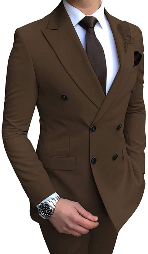 Coat Pant For Men Suits Wedding, Brown Suits For Men, Coat Pant For Men, Graduation Suits, Wedding Blazer, Formal Suits Men, Stylish Mens Suits, Blazer Outfits Men, Brown Suit