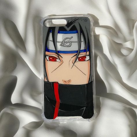 Itachi Phone Case, Anime Covers, Mobile Case Design, Diy Resin Phone Case, Hand Painted Covers, Dope Wallpaper Iphone, Phone Case Diy Paint, Naruto Sketch Drawing, Colourful Wallpaper Iphone