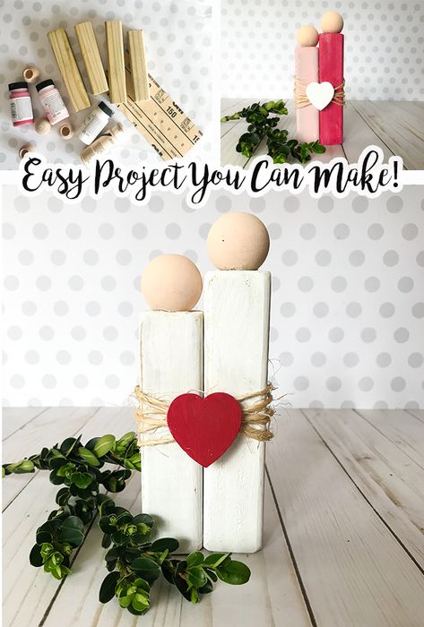 Couple Love - Rustic decor for Valentines Day or as a cute gift - easy craft that you can make!   #valentinesday #valentine  #love Valentine Wood Crafts, Saint Valentin Diy, Valentines Bricolage, Rustic Love, Diy Valentine's Day Decorations, Rustic Valentine, Diy Valentines Decorations, Valentine Projects, Diy Valentines Crafts