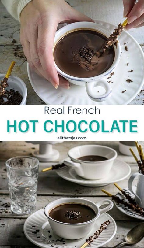 French Hot Chocolate Recipe, Sipping Chocolate Recipe, French Hot Chocolate, Sipping Chocolate, French Things, Portland Food, Drinking Chocolate, Christmas Feast, Chocolate Recipes Homemade