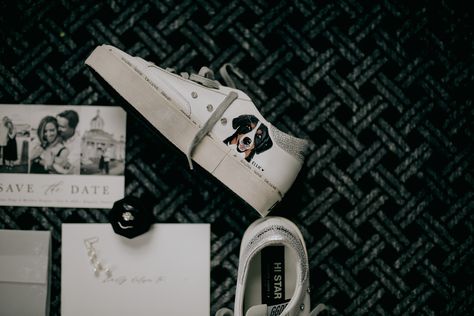 Golden Goose for dancing the night away! #GoldenGoose #Sneakers #WeddingReception #BrideSneakers #FlatLay Golden Goose Wedding, Bride Golden Goose, Custom Wedding Golden Goose, Golden Goose Sneakers Glitter, Golden Goose Black Glitter, Bride Sneakers, Golden Goose, Wedding Reception, Sneakers