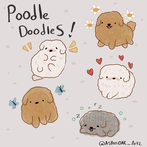 Poodle Drawing Easy, Cute Poodle Drawing, Poodle Drawing Cute, Poodle Drawings, Poodle Doodles Drawing, Poodle Illustration Cartoon, Puppy Drawing Easy, Poodle Tattoo, Channel Aesthetic