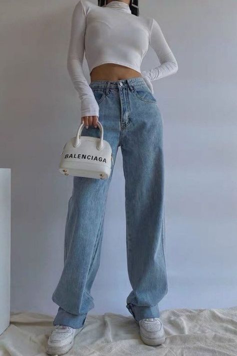 Baggy Mom Jeans, Jeans Oversize, High Waisted Boyfriend Jeans, Female Pants, Pants Streetwear, Jeans Woman, High Waist Wide Leg Pants, Oversized Jeans, Fall Jeans