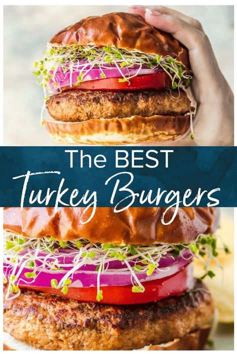 Best Turkey Burger Recipe, Best Turkey Burger, Video Turkey, Homemade Turkey Burgers, Ground Turkey Burgers, Best Turkey Burgers, Turkey Burger Recipe, Grilled Turkey Burgers, The Best Turkey