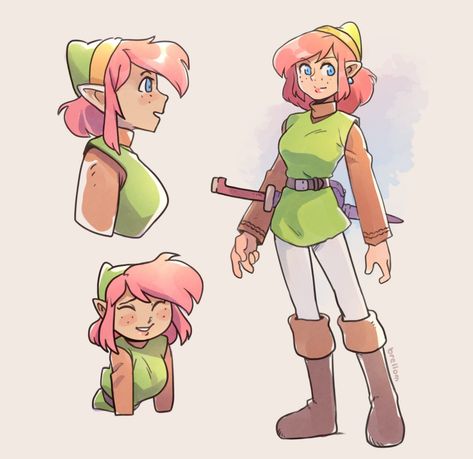 Female Link Fanart, Female Link, Link Fanart, Fantasy Reference, Zelda Funny, Dnd Ideas, Rule 63, Zelda Art, Sonic Art